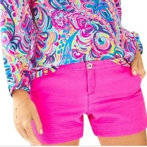 Lilly Pulitzer textured hot pink shorts size 8